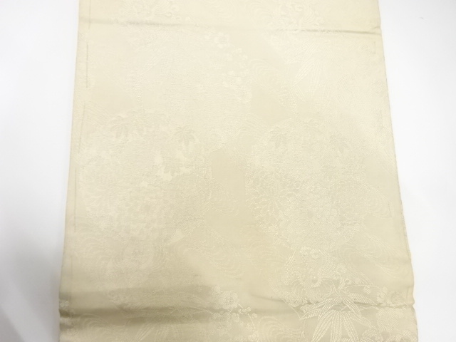  アンティーク　流水に花丸紋織り出し　花嫁衣裳丸帯（材料）